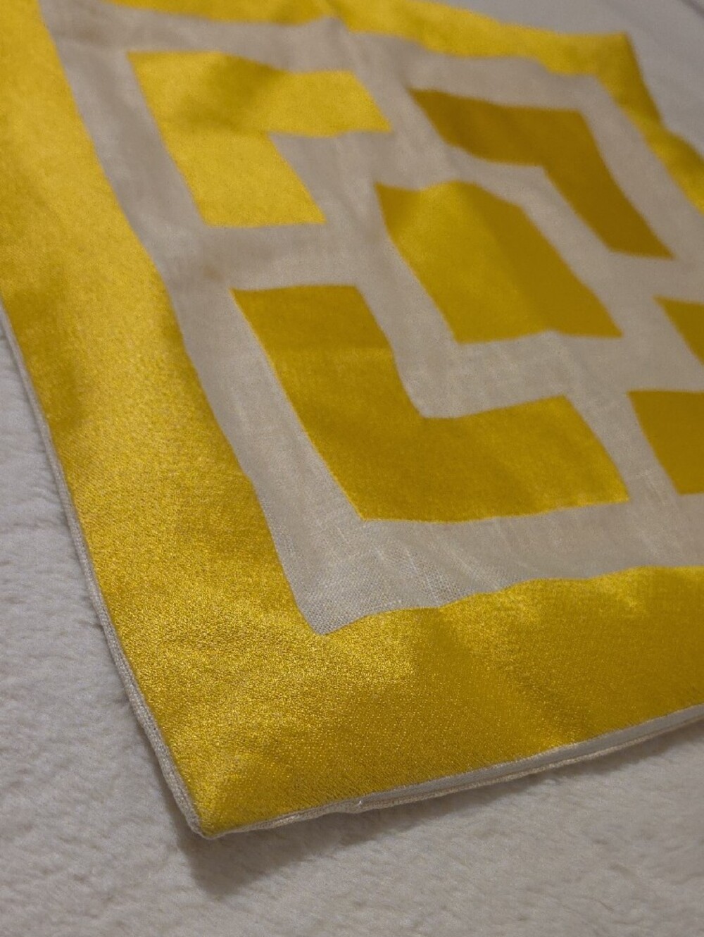 Trina Turk Palm Springs Block Gold Embroidered Pillow Case 100% linen